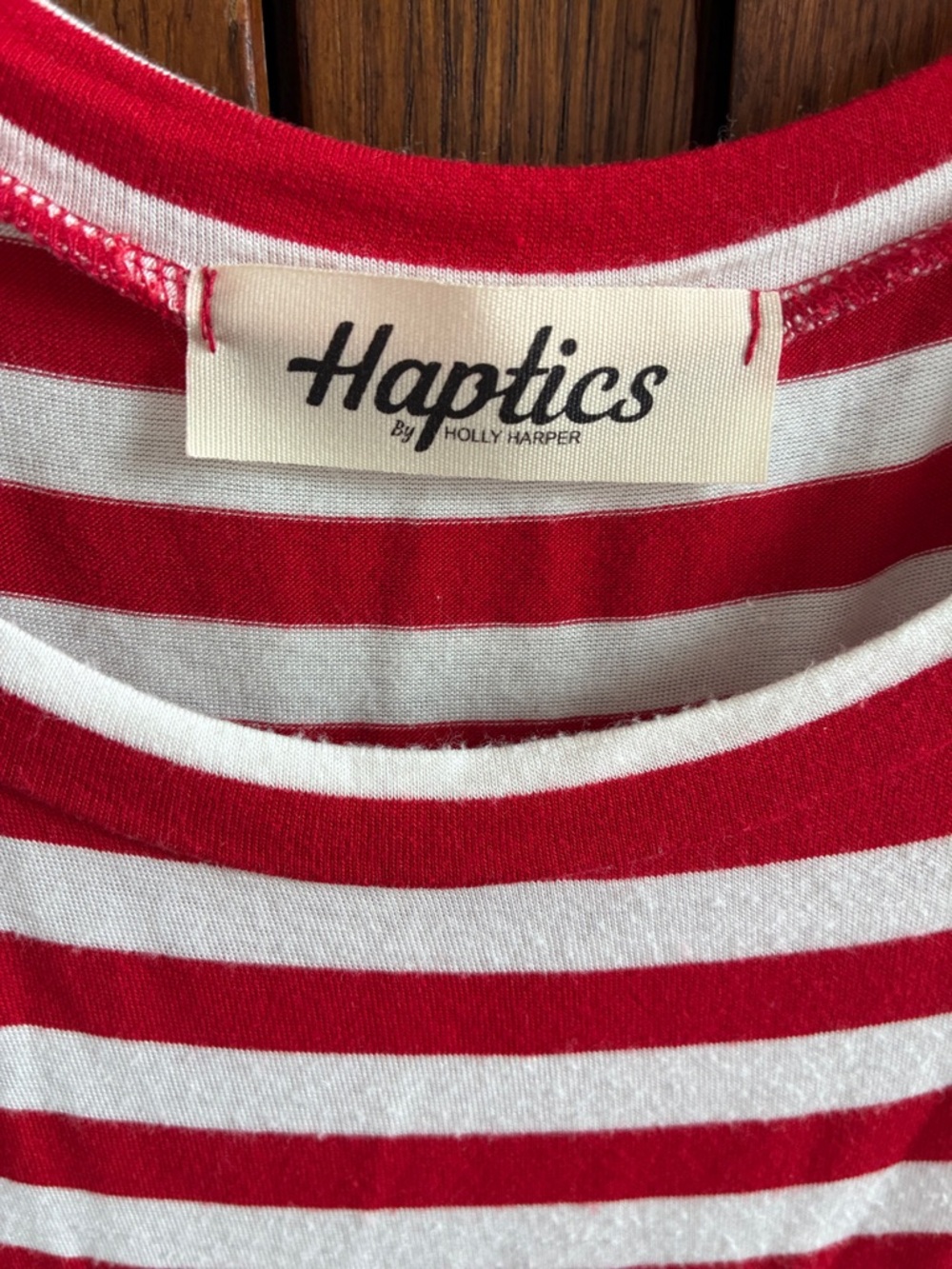 Haptics Red & White Striped Short Sleeve Tee - Picture 2 of 4